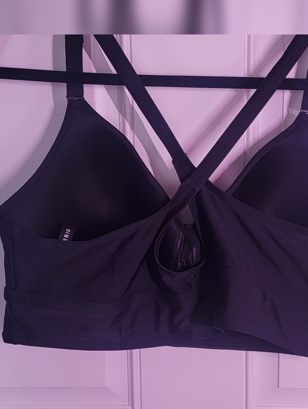 Black Strappy Women's Bikini Top — Sleek Swimwear - Picture 2 of 4